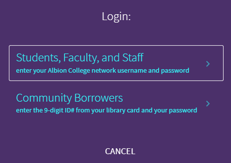 screen shot of LibrarySearch login screen